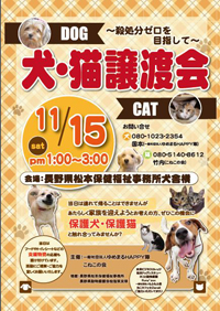 第4回保護犬/猫譲渡会ポスター