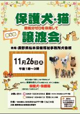 保護犬・猫譲渡会、2016.11.26開催
